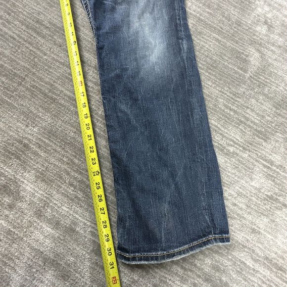 Silver Jeans Co Zac Jeans Mens 36x32 Blue Denim Pants Zip Fly Straight Leg - Picture 8 of 12